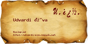 Udvardi Éva névjegykártya